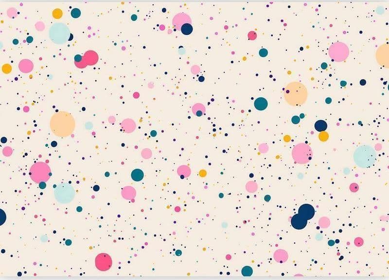 Carta da parati - Dots Speckles and Splatters Multicolored Cheerful Pattern on a Light Pink Background in Carta da parati Collezione Casa - Trebisacce, commercioVirtuoso.it