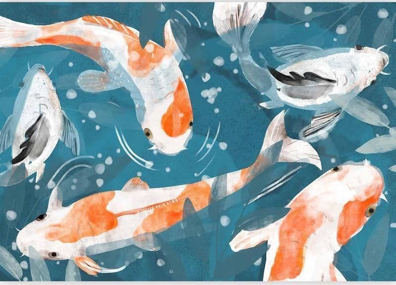 Carta da parati - Koi Fishes - Second Variant in Carta da parati Collezione Casa - Trebisacce, commercioVirtuoso.it