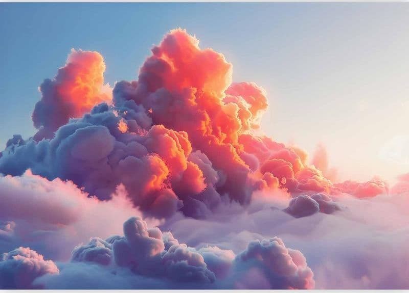 Carta da parati - Twilight Spectacle: Clouds in Shades of Pink and Violet in Carta da parati Collezione Casa - Trebisacce, commercioVirtuoso.it
