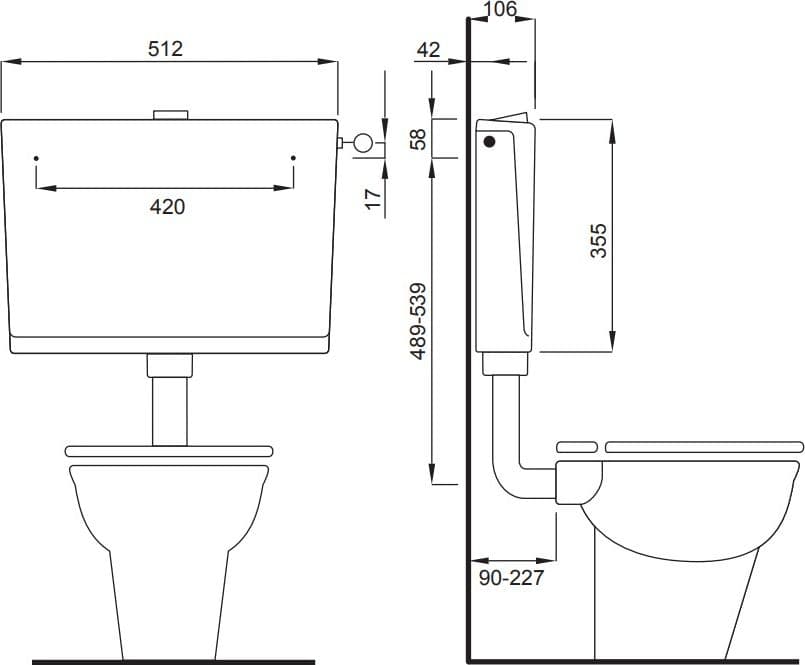 Schwab cassetta SLIM per wc per installazione a parete posizione bassa c/rubinetto in Serbatoi igienici Aloiserw.com - Altomonte, commercioVirtuoso.it