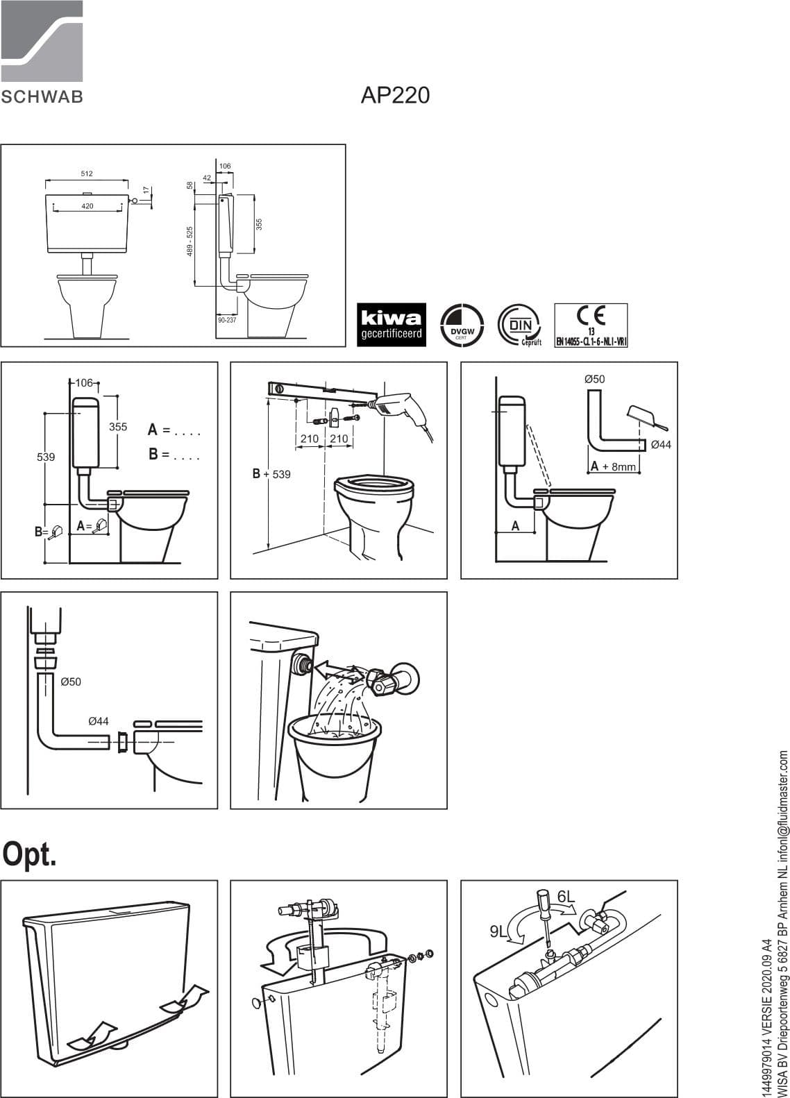 Schwab cassetta SLIM per wc per installazione a parete posizione bassa c/rubinetto in Serbatoi igienici Aloiserw.com - Altomonte, commercioVirtuoso.it