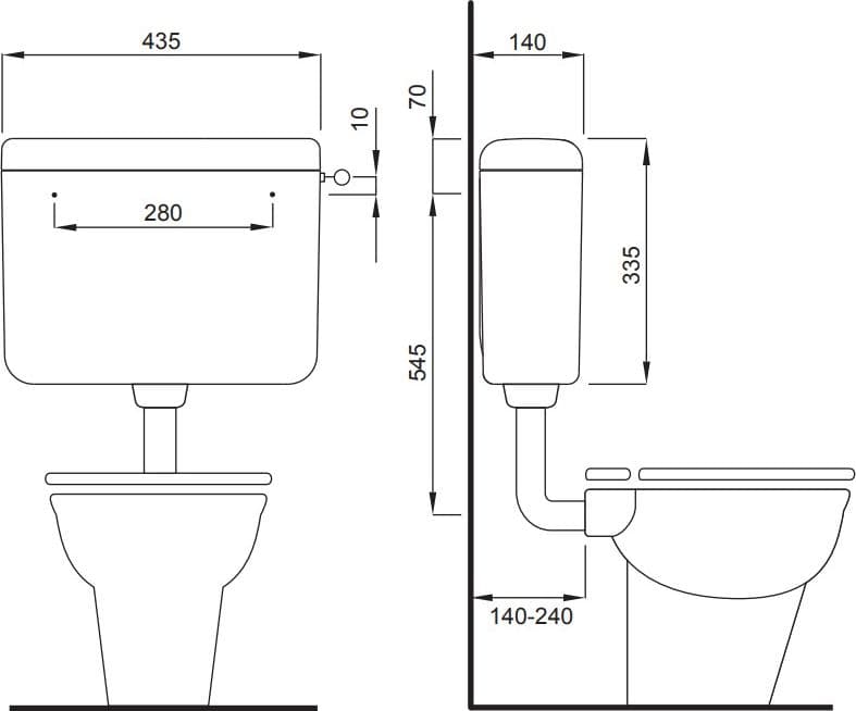 Schwab cassetta IRIS PS MONO per wc per installazione a parete posizione bassa s/rubinetto in Serbatoi igienici Aloiserw.com - Altomonte, commercioVirtuoso.it