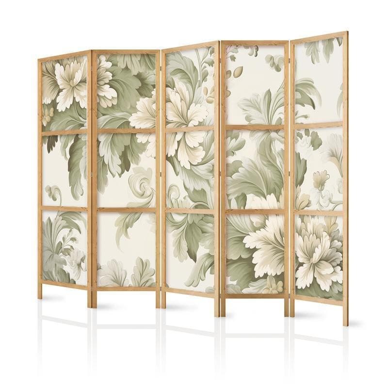 Paravento giapponese Fiori beige vintage 5 ante