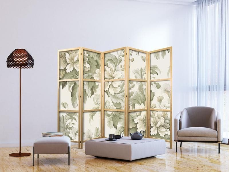 Paravento giapponese Fiori beige vintage 5 ante in Paraventi Collezione Casa - Trebisacce, commercioVirtuoso.it
