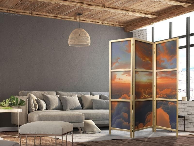 Paravento giapponese - When Dawn Tickles the Clouds: A Spectacle of Colors on the Morning Sky in Paraventi Collezione Casa - Trebisacce, commercioVirtuoso.it