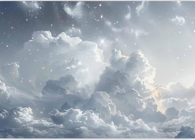 Carta da parati - Astral Calm: Stars Scattered Over Delicate Clouds in Carta da parati Collezione Casa - Trebisacce, commercioVirtuoso.it