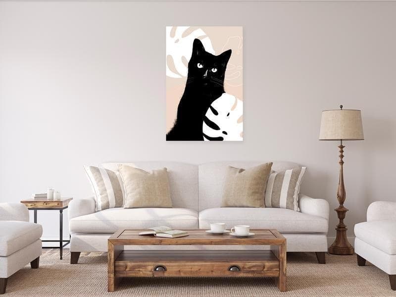 Quadro - Cat in Monsteras (1 Part) Vertical in Poster e stampe Collezione Casa - Trebisacce, commercioVirtuoso.it