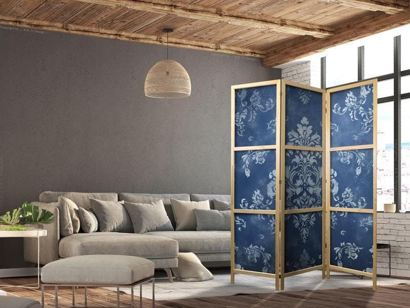 Paravento giapponese Ornamento retrò blu 3 ante in Paraventi Collezione Casa - Trebisacce, commercioVirtuoso.it