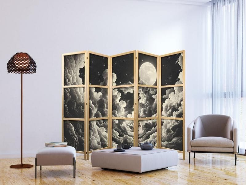 Paravento giapponese - Moon and Stars Singing Among the Great Clouds in Paraventi Collezione Casa - Trebisacce, commercioVirtuoso.it