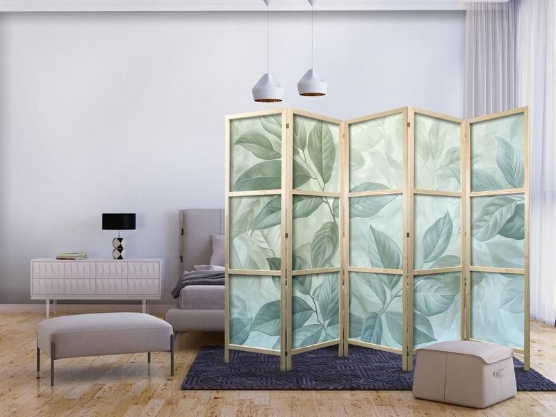 Paravento giapponese Eleganti foglie verdi 5 ante in Paraventi Collezione Casa - Trebisacce, commercioVirtuoso.it