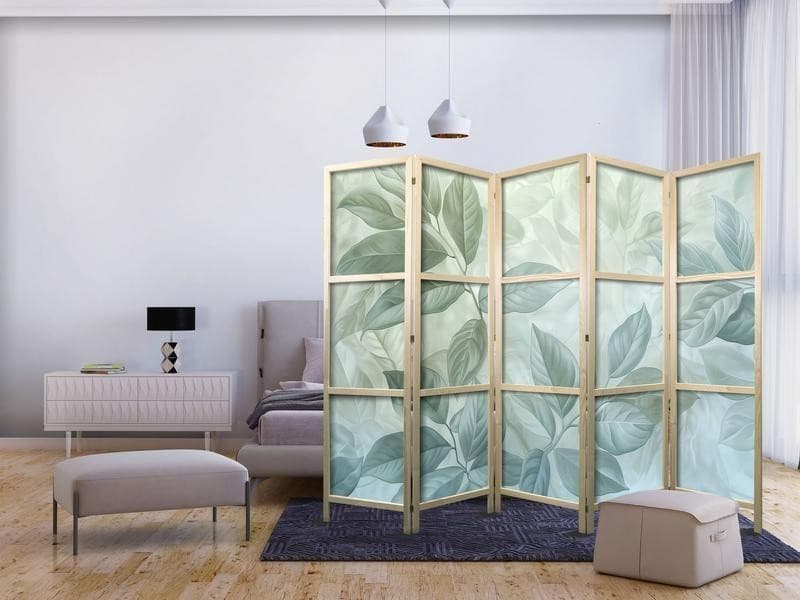 Paravento giapponese Eleganti foglie verdi 5 ante in Paraventi Collezione Casa - Trebisacce, commercioVirtuoso.it