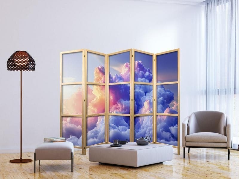 Paravento giapponese - Clouds Like Painted: Artistic Brushes of Dawn Painting the Sky in Paraventi Collezione Casa - Trebisacce, commercioVirtuoso.it