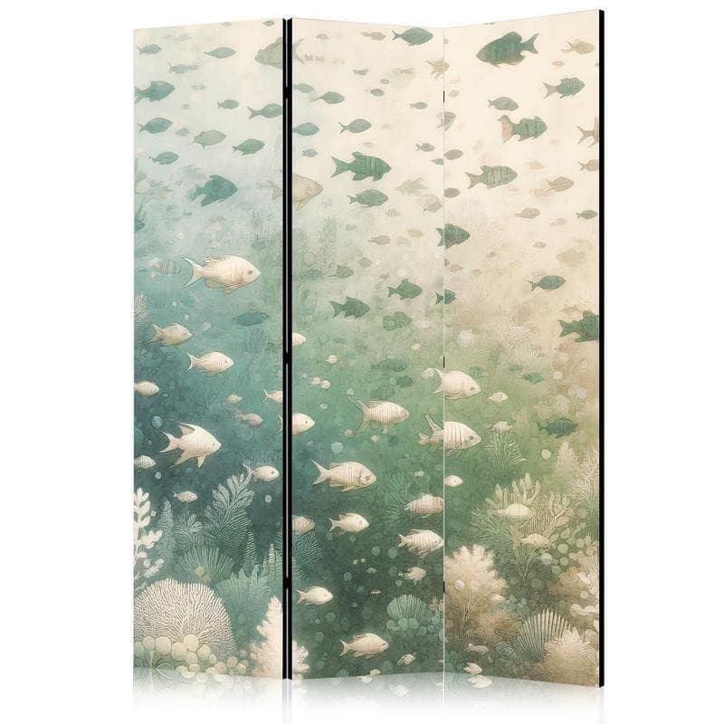 Paravento - Fish and Diverse Vegetation - A Group of Fish in Pastel Muted Colors Among Oceanic Vegetation in Paraventi Collezione Casa - Trebisacce, commercioVirtuoso.it