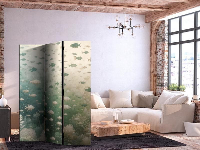 Paravento - Fish and Diverse Vegetation - A Group of Fish in Pastel Muted Colors Among Oceanic Vegetation in Paraventi Collezione Casa - Trebisacce, commercioVirtuoso.it