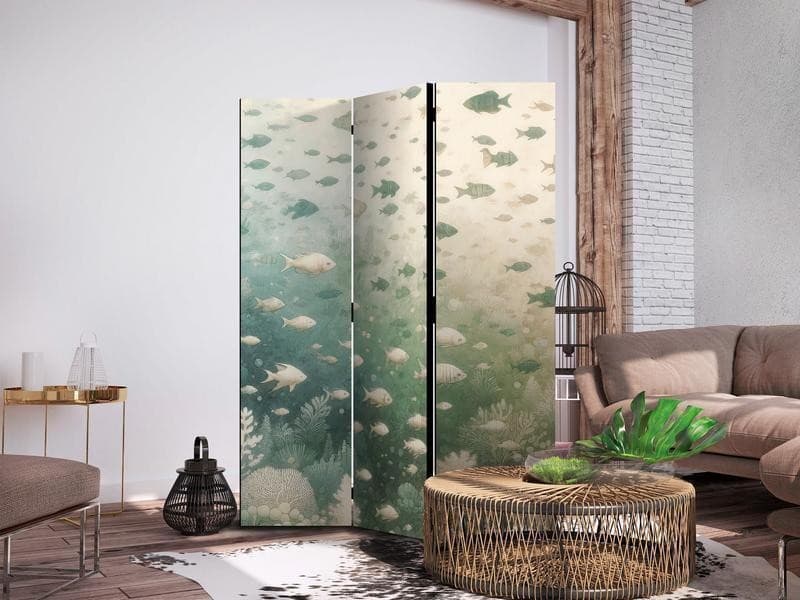 Paravento - Fish and Diverse Vegetation - A Group of Fish in Pastel Muted Colors Among Oceanic Vegetation in Paraventi Collezione Casa - Trebisacce, commercioVirtuoso.it
