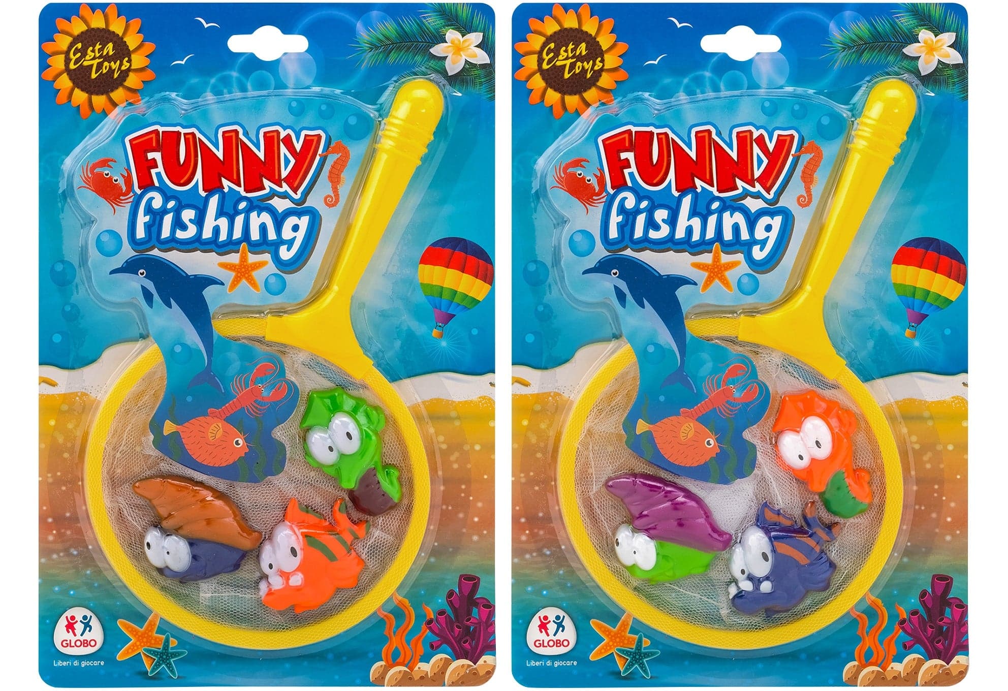 Gioco immersione con retino e 3 pesci