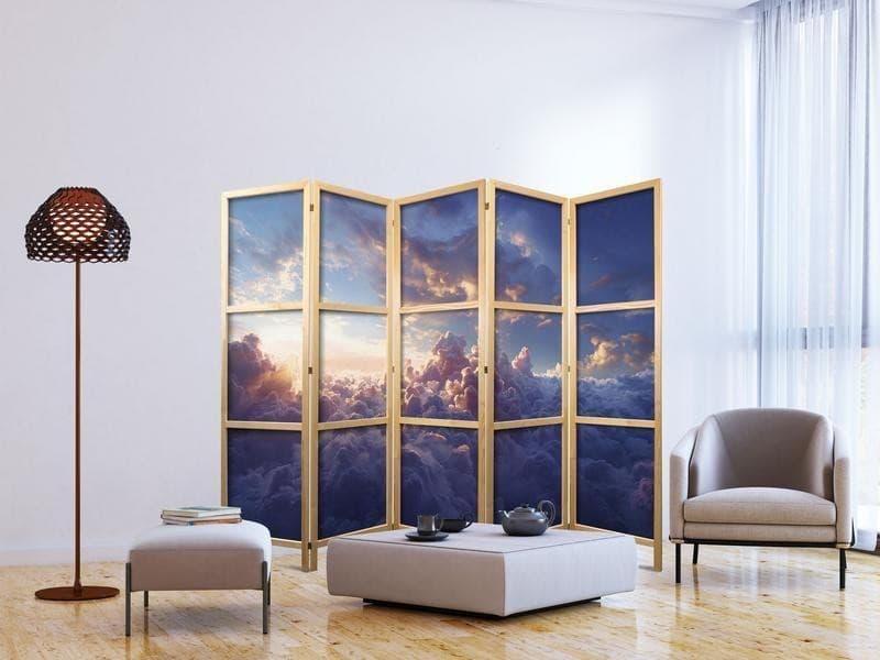 Paravento giapponese - The Sun in Hiding: The Golden Face of the Sky Over a Cloudy Sea in Paraventi Collezione Casa - Trebisacce, commercioVirtuoso.it
