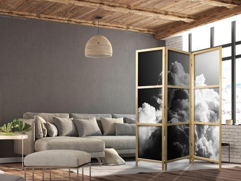 Paravento giapponese - Clouds Like from Dreams: Let the Sun Illuminate Your Day – A Visual Feast in Paraventi Collezione Casa - Trebisacce, commercioVirtuoso.it