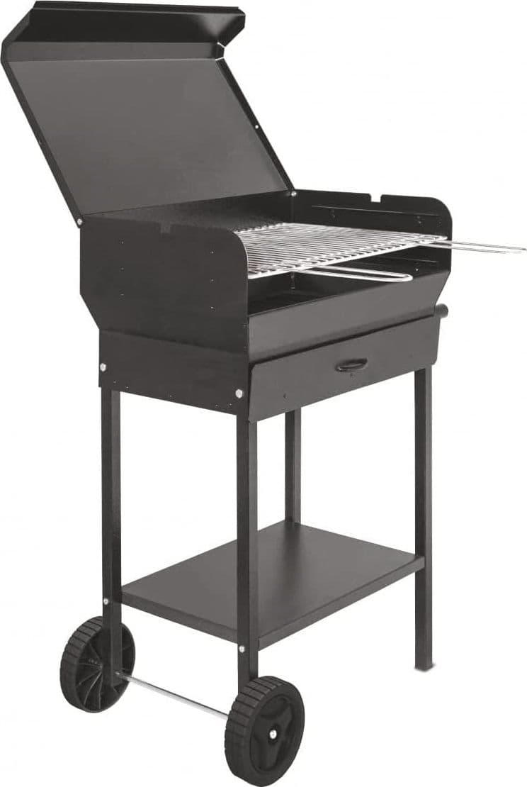 BARBECUE RETTANGOLARE A CARBONELLA "DORIANO" CON RUOTE -- griglia cm.47,5x37 in prodotto EuroStore07 - Alatri, commercioVirtuoso.it