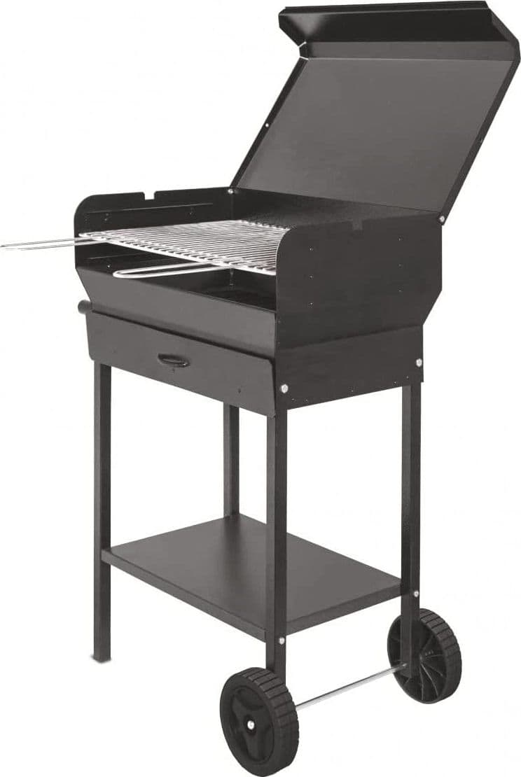 BARBECUE RETTANGOLARE A CARBONELLA "DORIANO" CON RUOTE -- griglia cm.47,5x37 in prodotto EuroStore07 - Alatri, commercioVirtuoso.it
