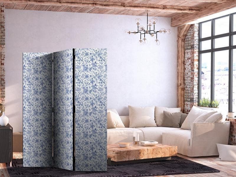 Paravento Fiori blu vintage 3 ante in Paraventi Collezione Casa - Trebisacce, commercioVirtuoso.it