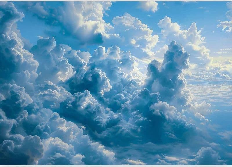 Carta da parati - Ocean in the Air: Waving Clouds Reflecting Morning Light in Carta da parati Collezione Casa - Trebisacce, commercioVirtuoso.it