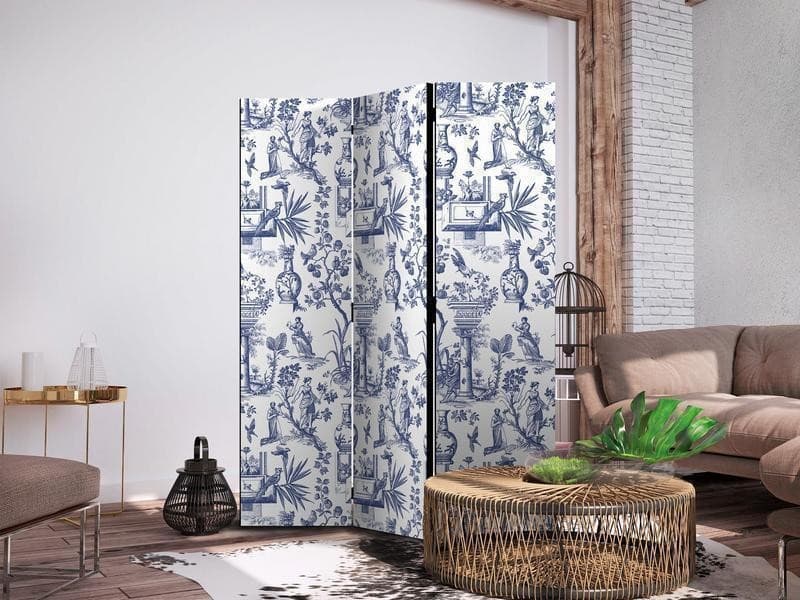 Paravento - Rome and Botany - Blue Pattern with a Greek and Plant Motif in Paraventi Collezione Casa - Trebisacce, commercioVirtuoso.it