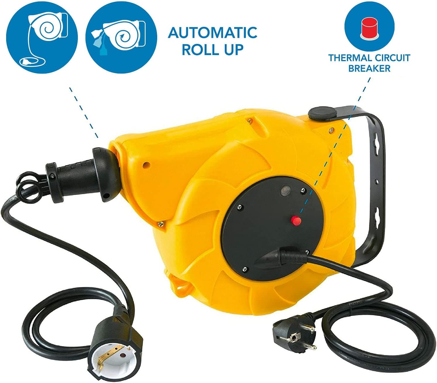 AVVOLGICAVO ELETTRICO AUTOMATICO FISSAGGIO A PARETE - 8 MT + 2 cm.50x30x30 in prodotto EuroStore07 - Alatri, commercioVirtuoso.it