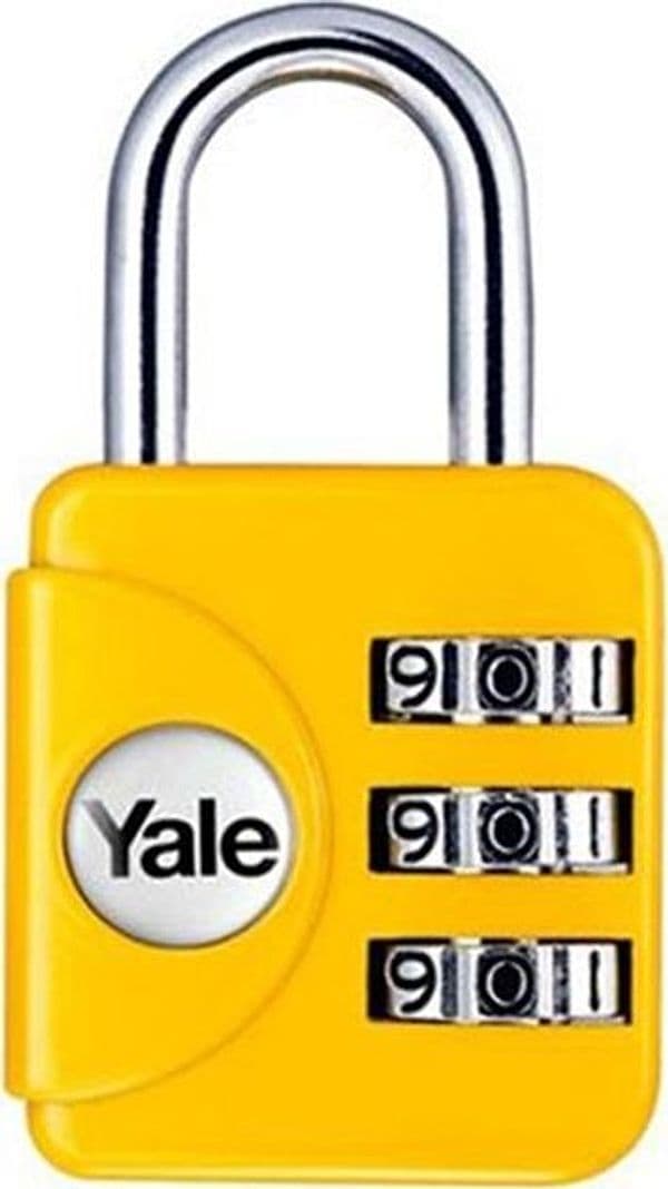 YALE LUCCHETTO AD ARCO A COMBINAZIONE DA VIAGGIO PER VALIGE YP1 - mm.28 giallo in prodotto EuroStore07 - Alatri, commercioVirtuoso.it