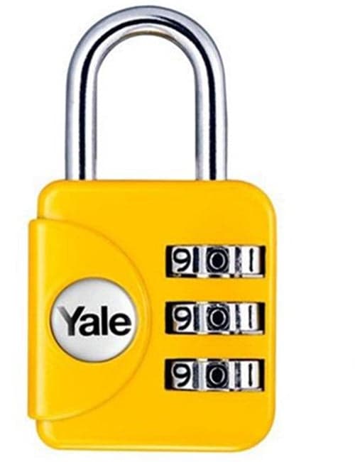 YALE LUCCHETTO AD ARCO A COMBINAZIONE DA VIAGGIO PER VALIGE YP1 - mm.28 giallo in prodotto EuroStore07 - Alatri, commercioVirtuoso.it