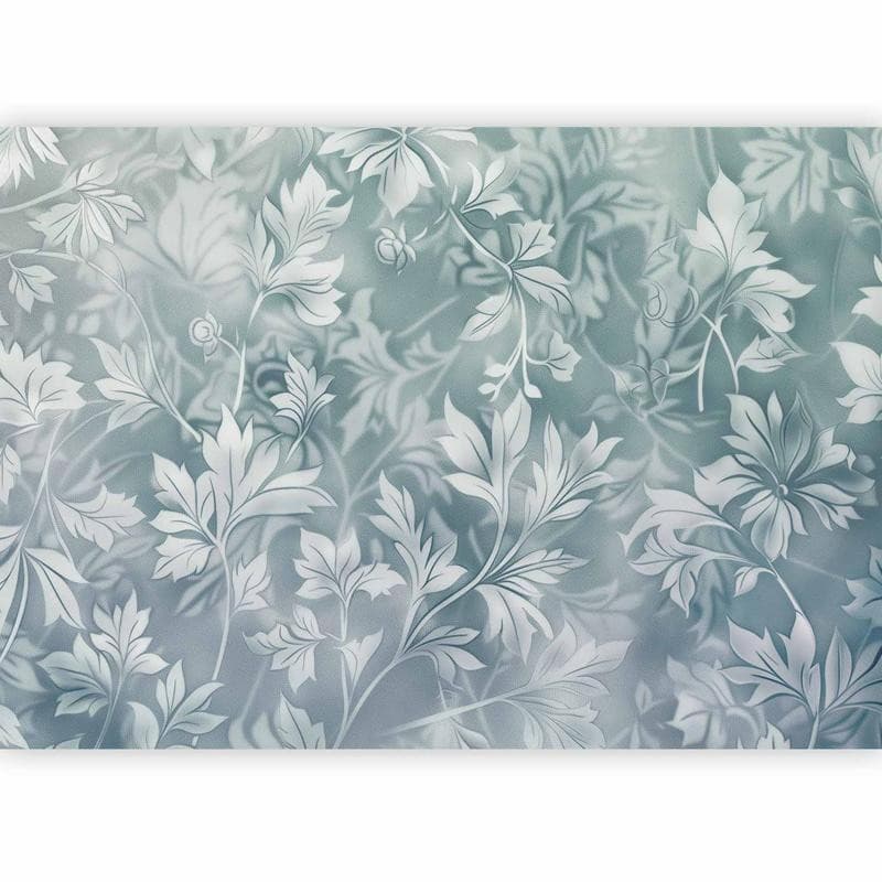 Carta da parati - Ornaments in Worn Muted Turquoises: Delicate Plant Pattern in Carta da parati Collezione Casa - Trebisacce, commercioVirtuoso.it