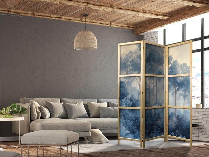 Paravento giapponese Foresta azzurra da favola 3 ante in Paraventi Collezione Casa - Trebisacce, commercioVirtuoso.it