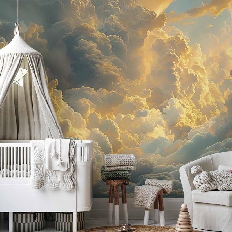 Carta da parati - Last Breath of the Day: Clouds Illuminated by Evening Glow in Carta da parati Collezione Casa - Trebisacce, commercioVirtuoso.it