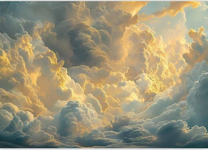 Carta da parati - Last Breath of the Day: Clouds Illuminated by Evening Glow in Carta da parati Collezione Casa - Trebisacce, commercioVirtuoso.it