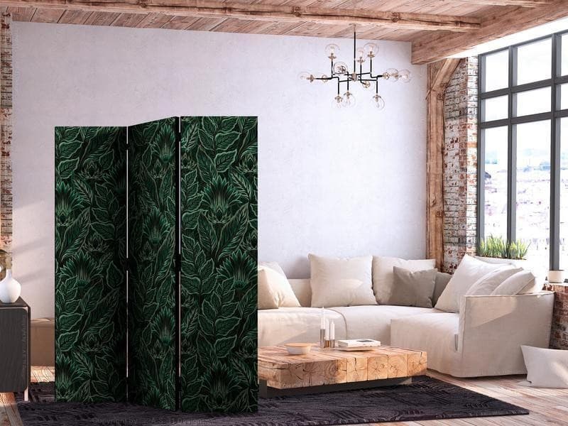Paravento - Dense Vegetation - Botanical Patterns in Illustrative Style Green in Paraventi Collezione Casa - Trebisacce, commercioVirtuoso.it