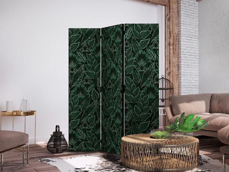 Paravento - Dense Vegetation - Botanical Patterns in Illustrative Style Green in Paraventi Collezione Casa - Trebisacce, commercioVirtuoso.it