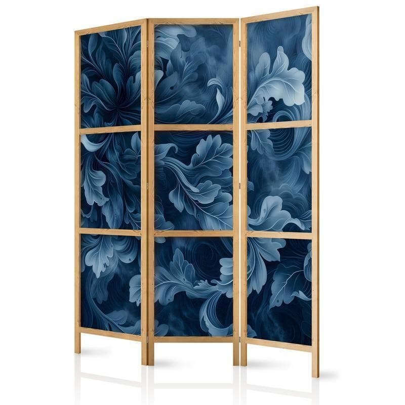 Paravento giapponese Foglie vittoriane blu 3 ante in Paraventi Collezione Casa - Trebisacce, commercioVirtuoso.it