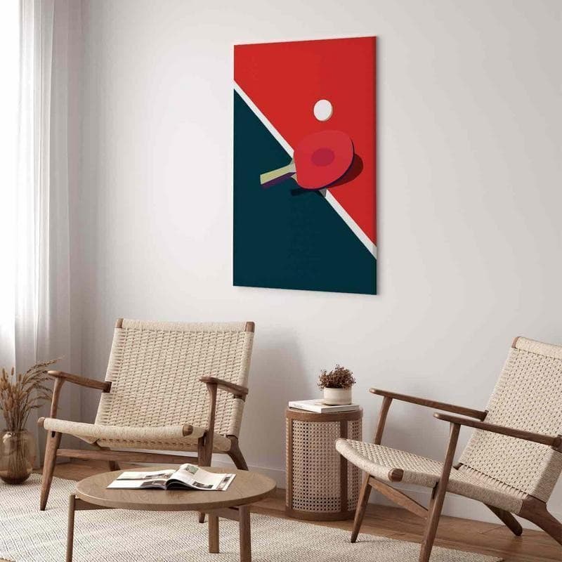 Quadro - Table Tennis - Racket and Ball on the Table in Set da Ping pong Collezione Casa - Trebisacce, commercioVirtuoso.it