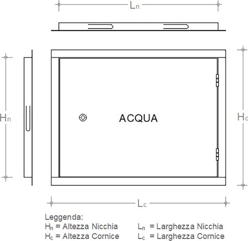 Sportello portello porta inox per chiusura nicchia contatore acqua in Drenaggio Aloiserw.com - Altomonte, commercioVirtuoso.it
