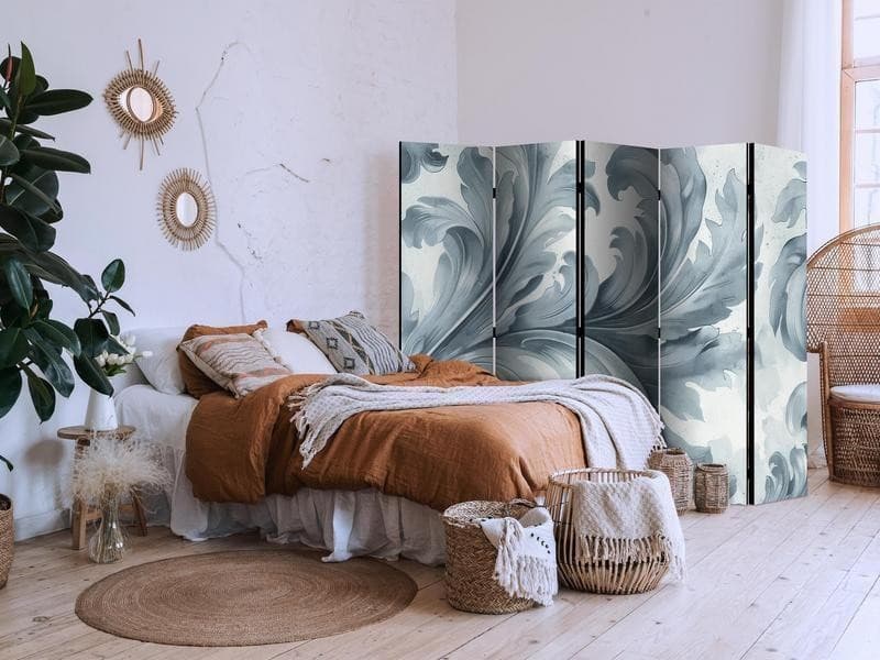 Paravento - Stone Baroque Ornaments in Light Shades of Gray and Blue in Paraventi Collezione Casa - Trebisacce, commercioVirtuoso.it