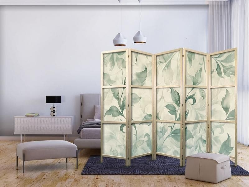 Paravento giapponese Delicate foglie verdi 5 ante in Paraventi Collezione Casa - Trebisacce, commercioVirtuoso.it
