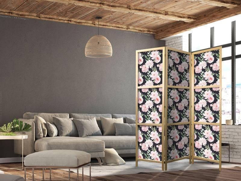 Paravento giapponese Peonie rosa 3 ante in Paraventi Collezione Casa - Trebisacce, commercioVirtuoso.it
