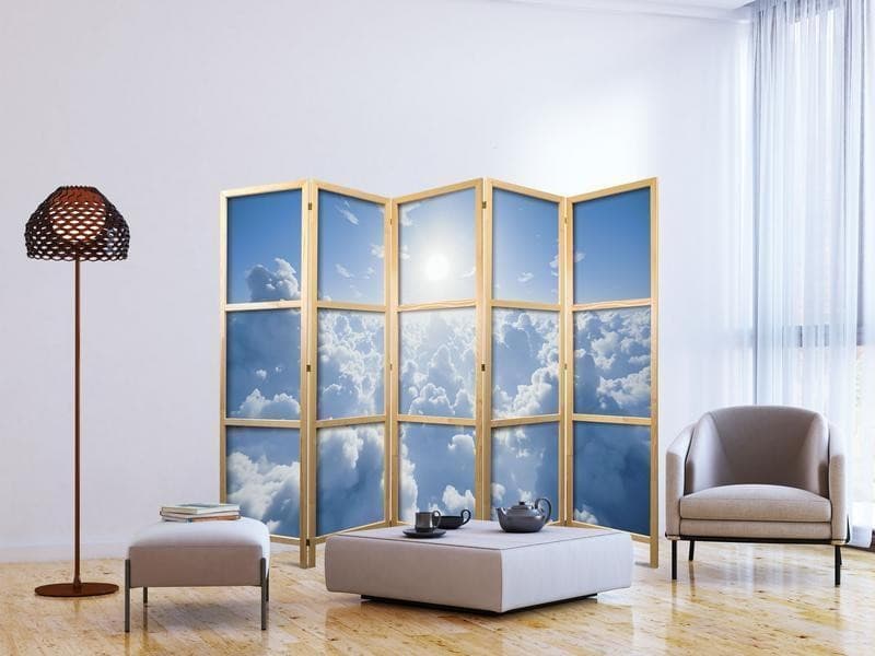 Paravento giapponese - Heavenly Calm: Warm Rays of the Sun in Paraventi Collezione Casa - Trebisacce, commercioVirtuoso.it