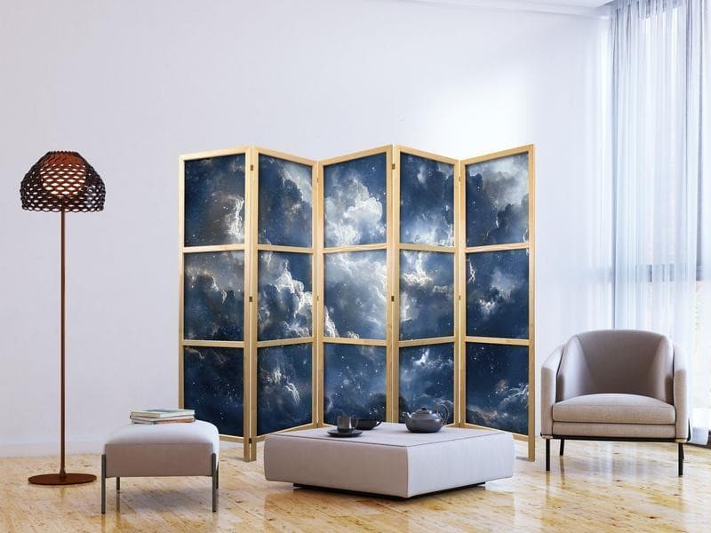 Paravento giapponese - Astronomical Wonders: Clouds and Stars in Harmonious Combination in Paraventi Collezione Casa - Trebisacce, commercioVirtuoso.it