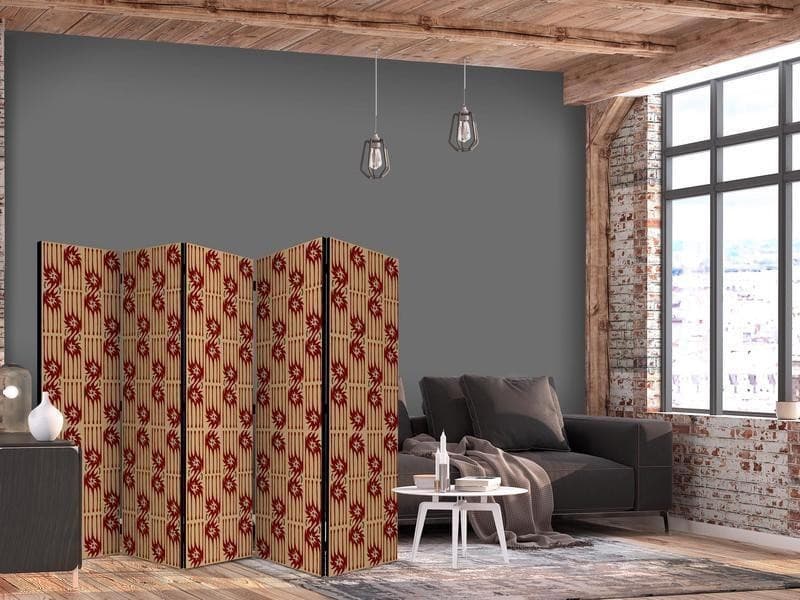 Paravento - Predatory Features - Red Abstract Shapes Inspired by Tribal in Paraventi Collezione Casa - Trebisacce, commercioVirtuoso.it