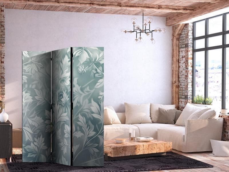 Paravento - Ornaments in Rubbed Faded Turquoise - Delicate Floral Pattern in Paraventi Collezione Casa - Trebisacce, commercioVirtuoso.it