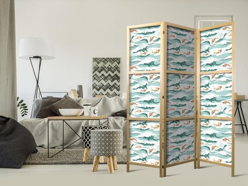 Paravento giapponese Pesci orientali e ninfee 3 ante in Paraventi Collezione Casa - Trebisacce, commercioVirtuoso.it