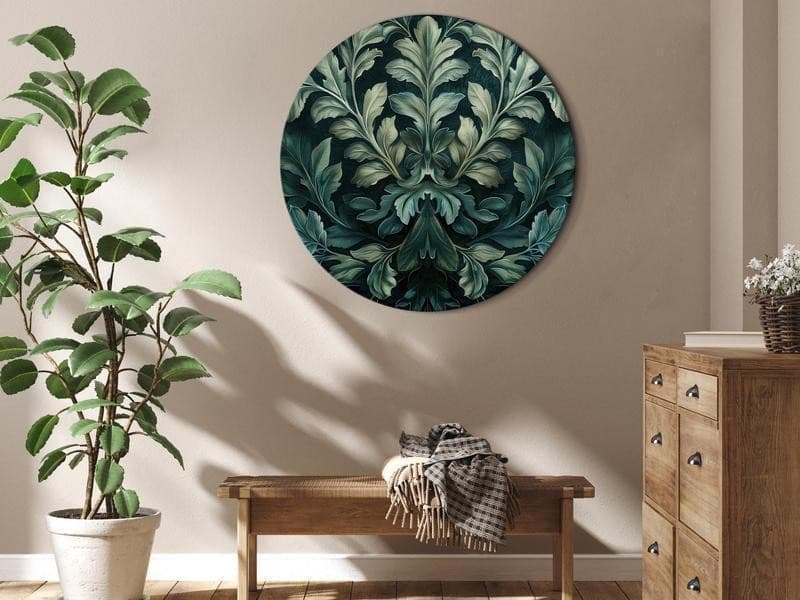 Quadro rotondo Foglie vittoriane verde scuro in Poster e stampe Collezione Casa - Trebisacce, commercioVirtuoso.it