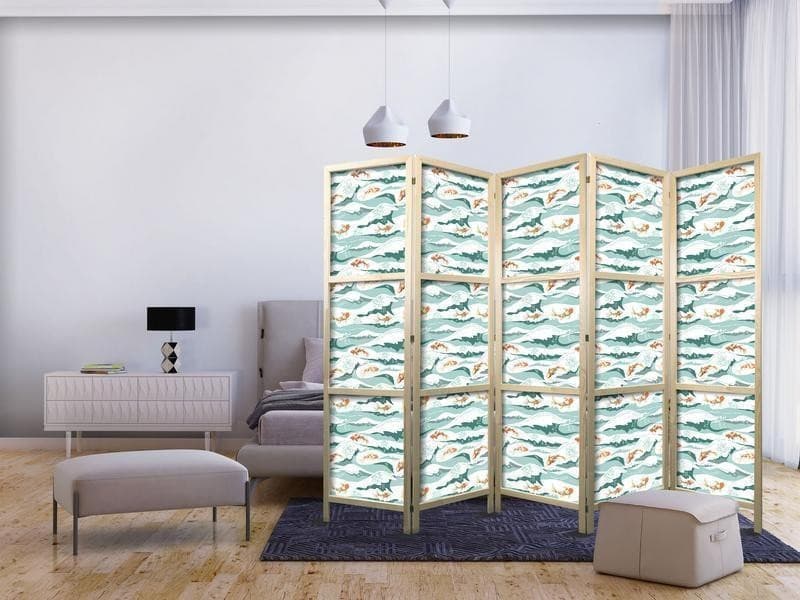 Paravento giapponese Pesci orientali e ninfee 5 ante in Paraventi Collezione Casa - Trebisacce, commercioVirtuoso.it