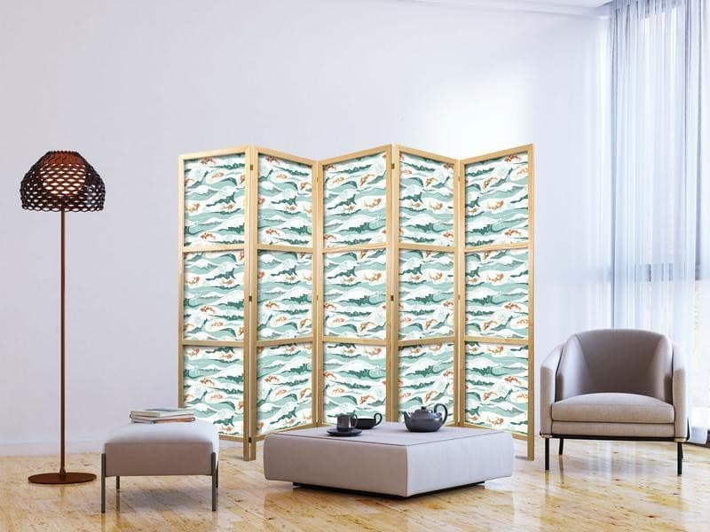 Paravento giapponese Pesci orientali e ninfee 5 ante in Paraventi Collezione Casa - Trebisacce, commercioVirtuoso.it